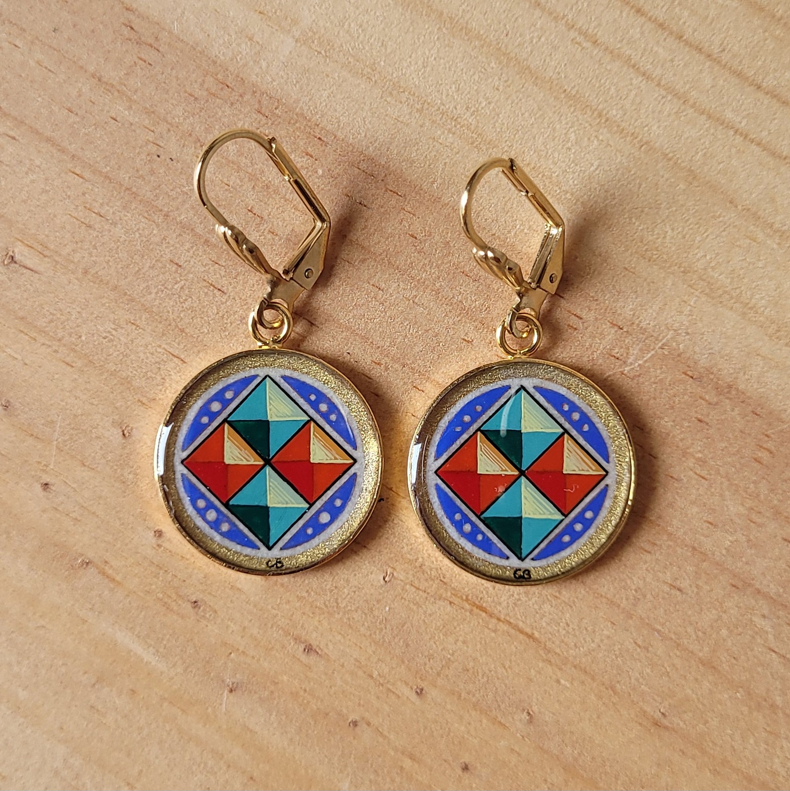 Boucles d'oreille enluminure Florence