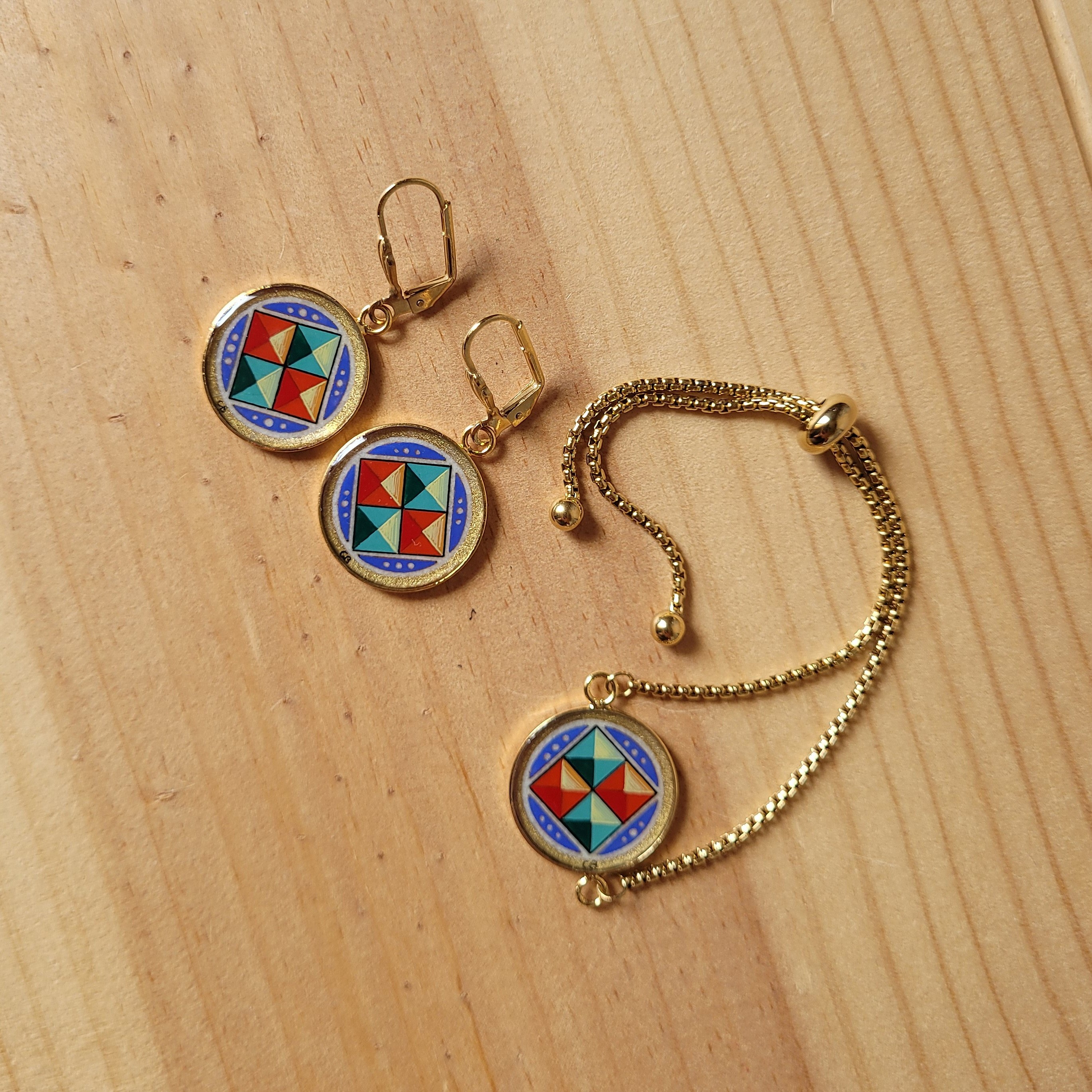 Boucles d'oreille enluminure Florence