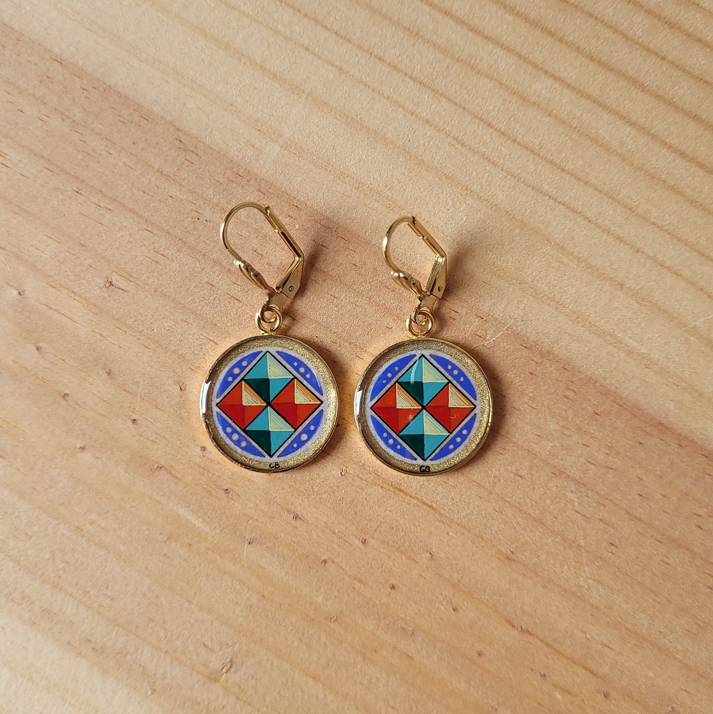 Boucles d'oreille enluminure Florence