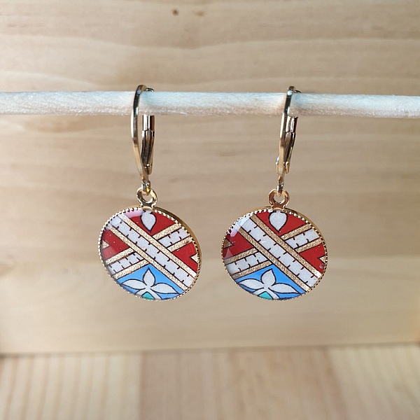 Gull/r&oslash;d/bl&aring;/gr&oslash;nn lysende &oslash;redobber med anheng