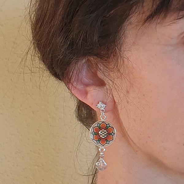 V&aring;rblomst &oslash;redobber oransje/gull hvit