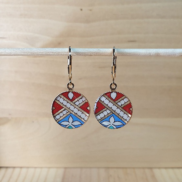 Gull/r&oslash;d/bl&aring;/gr&oslash;nn lysende &oslash;redobber med anheng