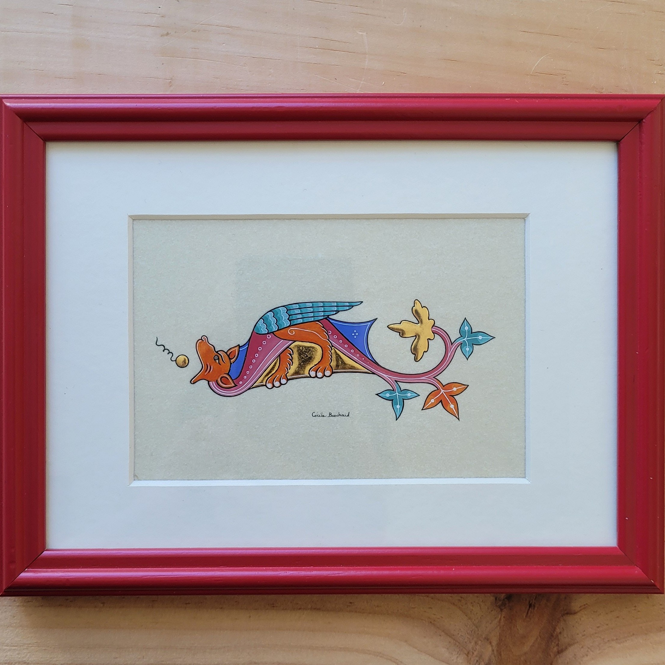 Petit dragon gothique &agrave; t&ecirc;te orange