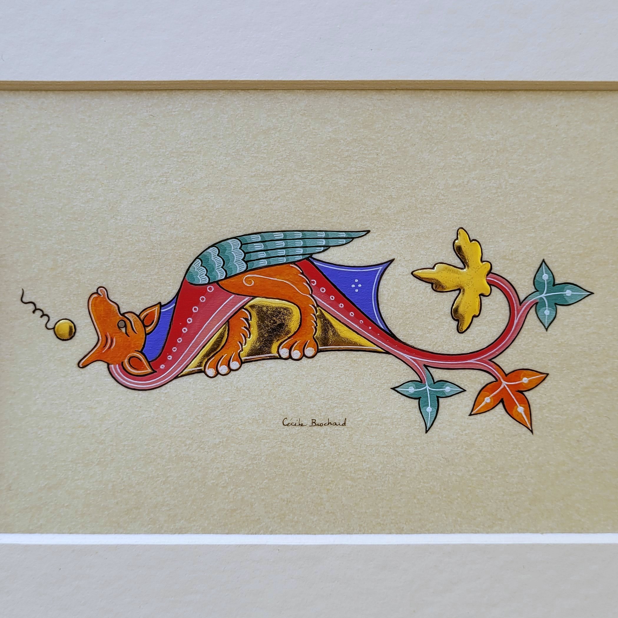 Petit dragon gothique &agrave; t&ecirc;te orange