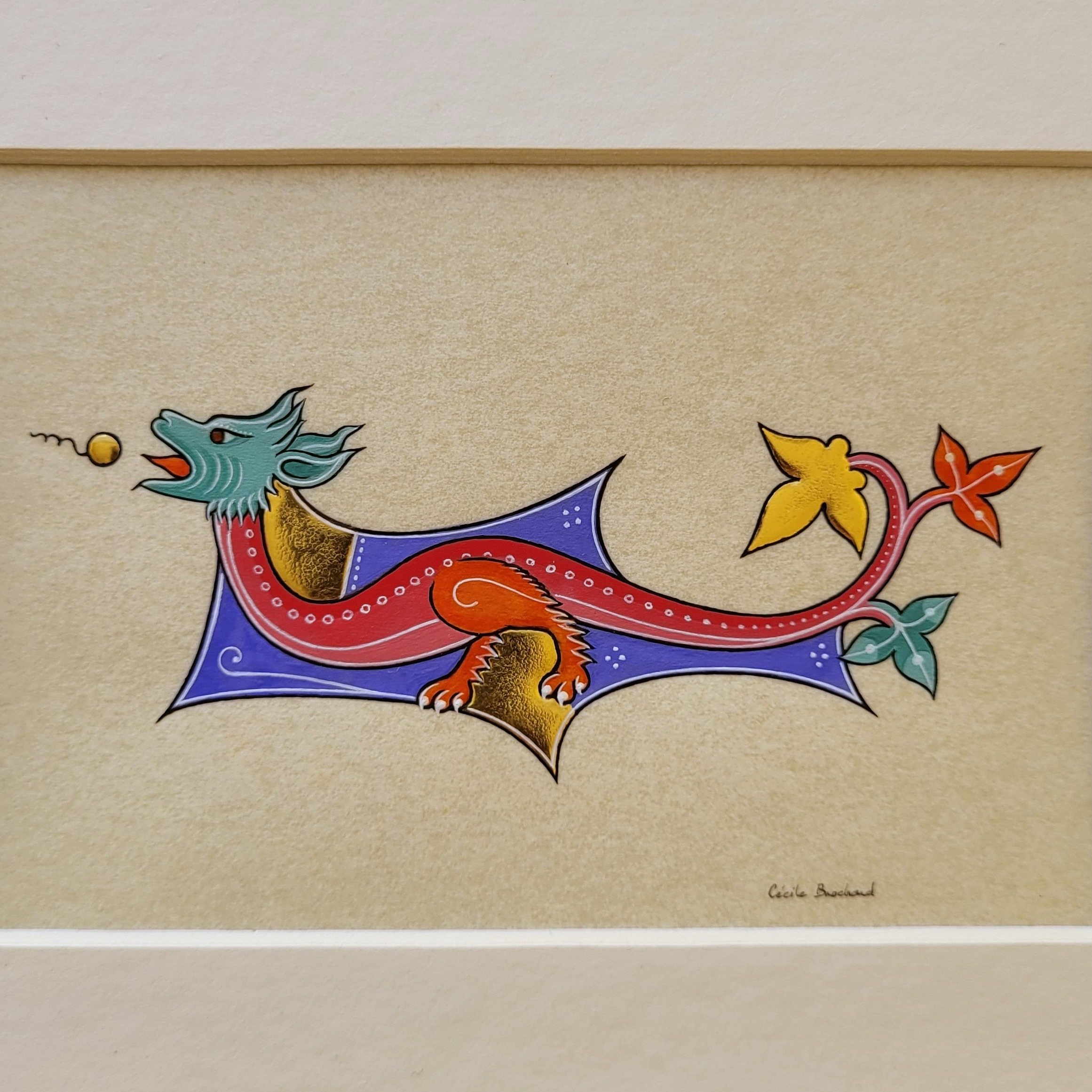 Petit dragon gothique &agrave; t&ecirc;te verte