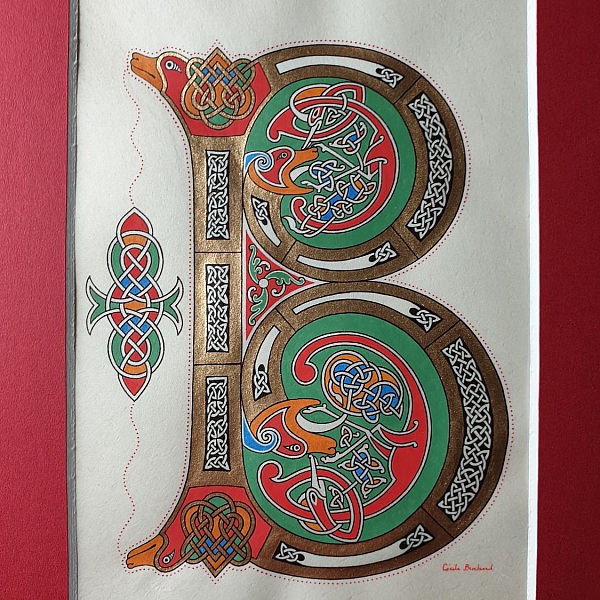 Opplyst bokstav B fransk-saksisk stil