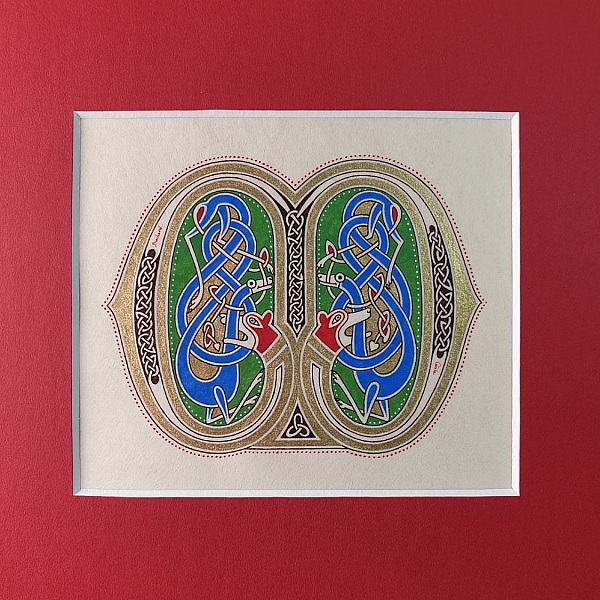 Belyst bokstav M fransk-saksisk stil