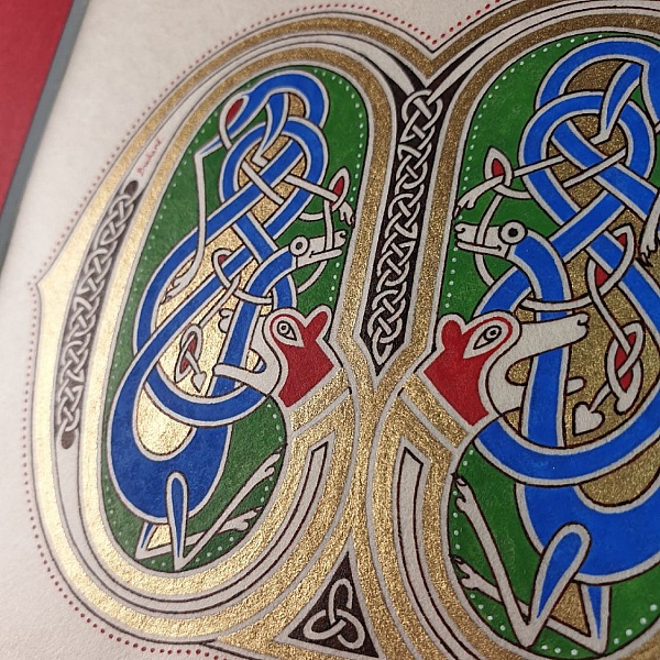 Belyst bokstav M fransk-saksisk stil