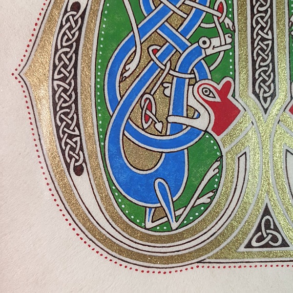 Belyst bokstav M fransk-saksisk stil