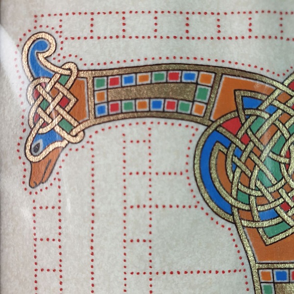 Belyst bokstav T fransk-saksisk stil