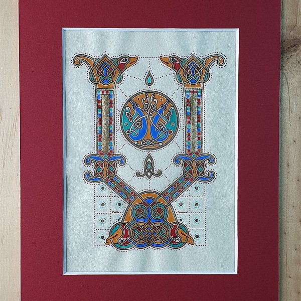 Belyst bokstav V fransk-saksisk stil