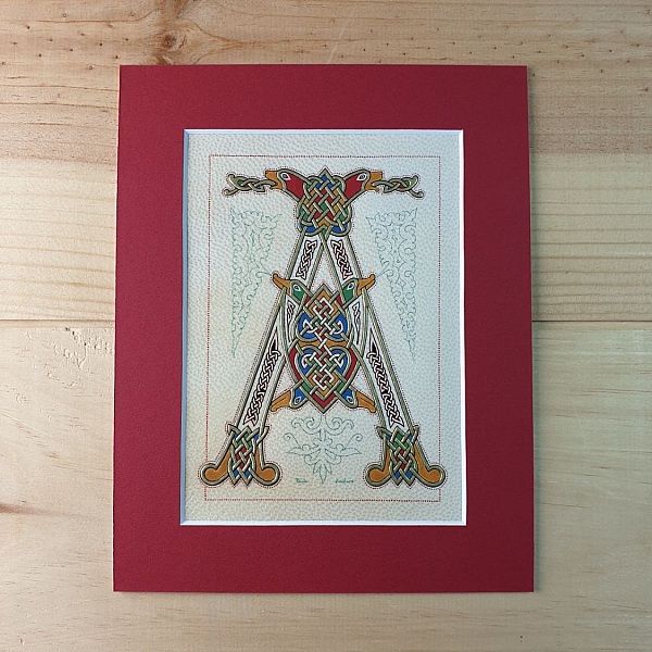 Belyst bokstav A i fransk-saksisk stil