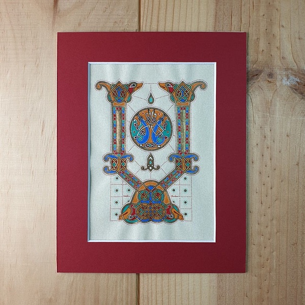 Belyst bokstav V fransk-saksisk stil