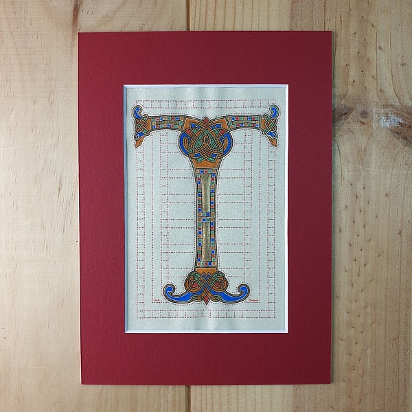 Belyst bokstav T fransk-saksisk stil