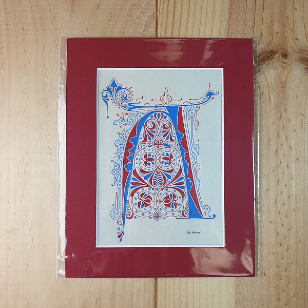 Opplyst bokstav A i gotisk stil