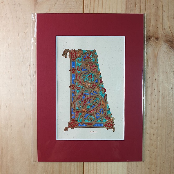 Belyst bokstav L i ottonsk stil