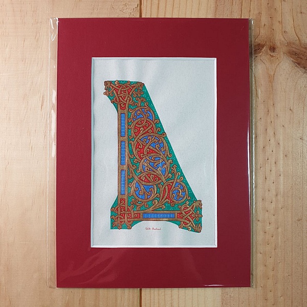 Belyst bokstav L i ottonsk stil