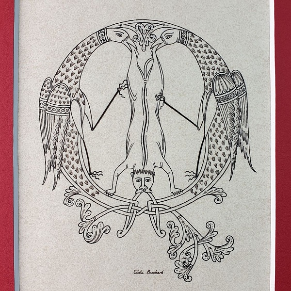 Opplyst bokstav Q i romansk stil