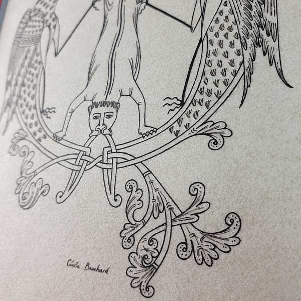 Opplyst bokstav Q i romansk stil