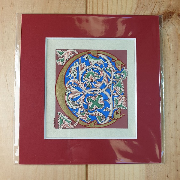 Belyst bokstav C i romansk stil