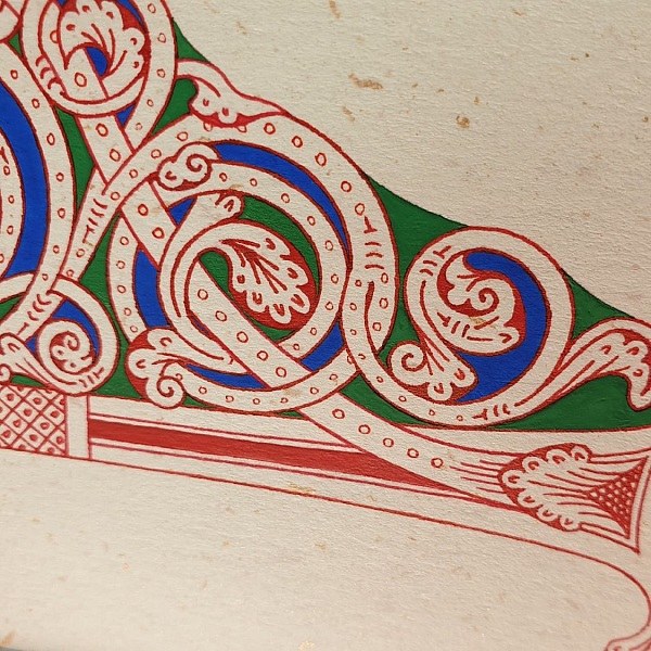 Belyst bokstav F i romansk stil