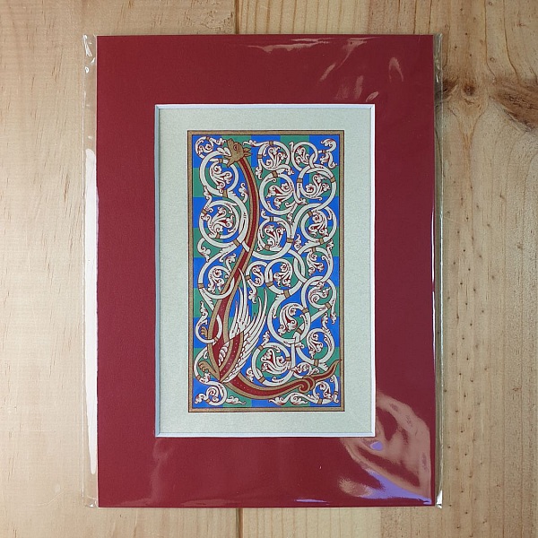 Belyst bokstav L i romansk stil