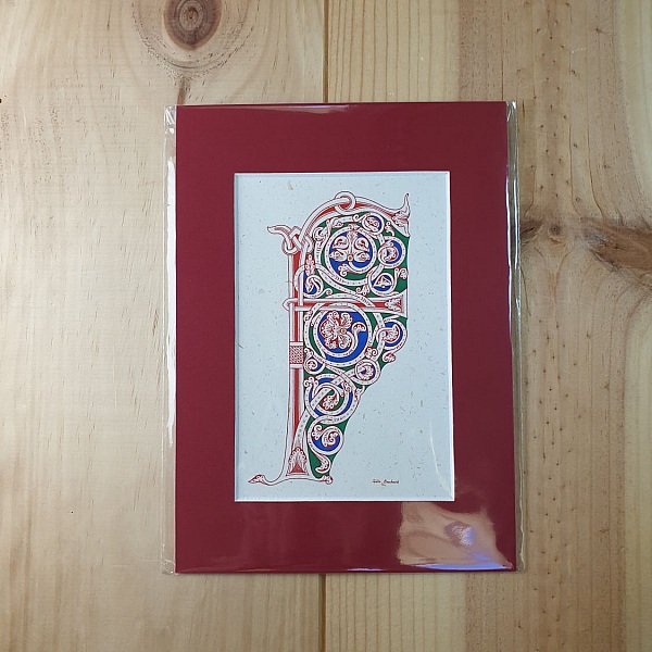 Belyst bokstav F i romansk stil