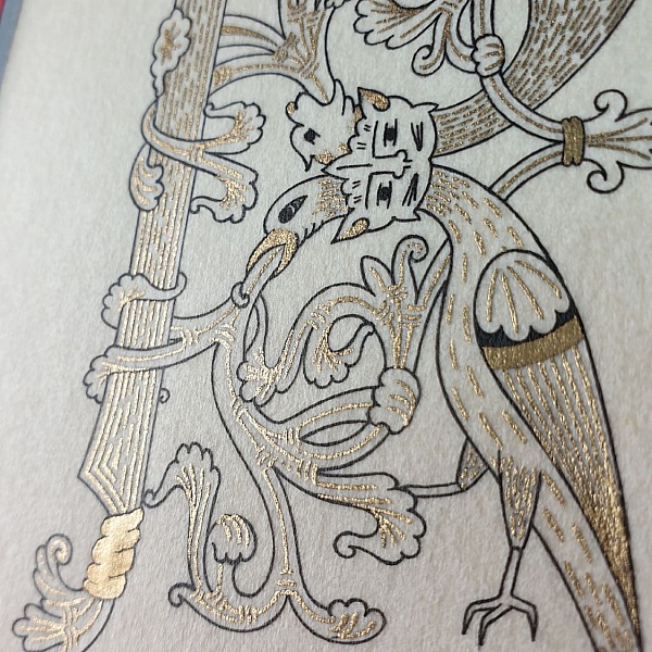 Belyst bokstav R i romansk stil