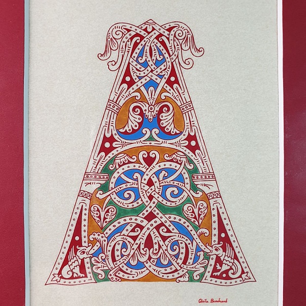 Opplyst bokstav A i romansk stil