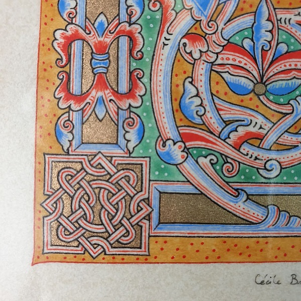 Belyst bokstav L i romansk stil