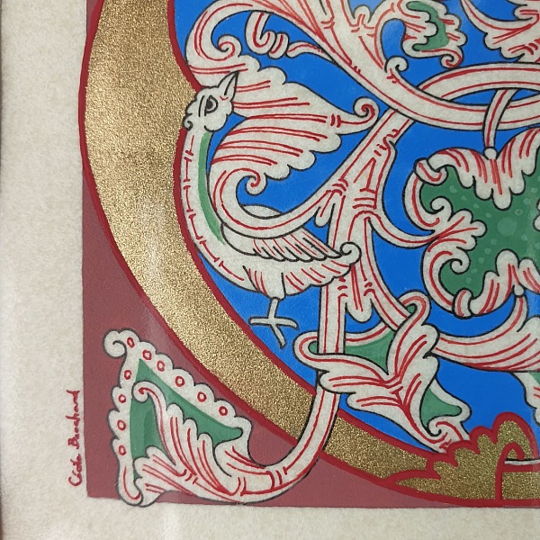 Belyst bokstav C i romansk stil