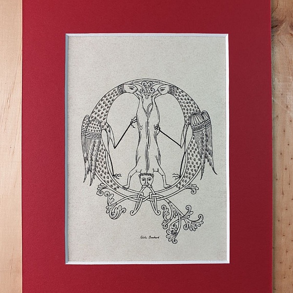 Opplyst bokstav Q i romansk stil