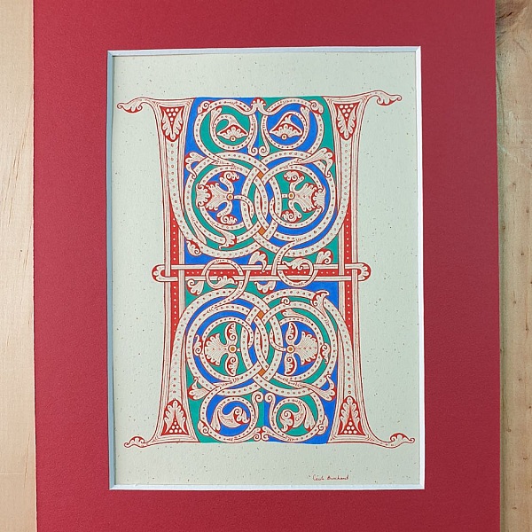 Belyst bokstav H i romansk stil