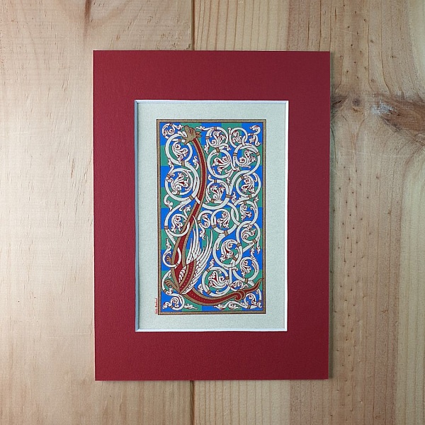 Belyst bokstav L i romansk stil