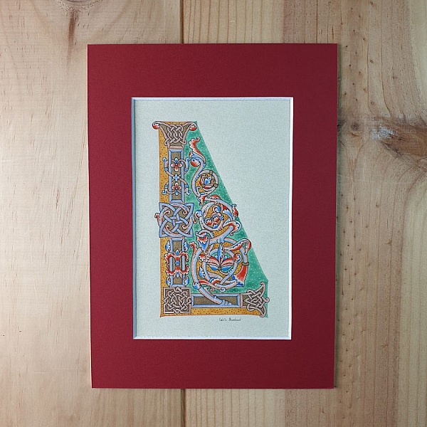 Belyst bokstav L i romansk stil