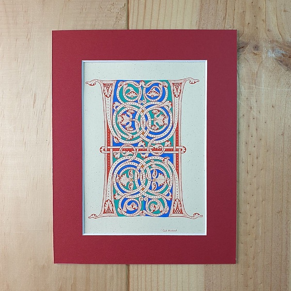 Belyst bokstav H i romansk stil